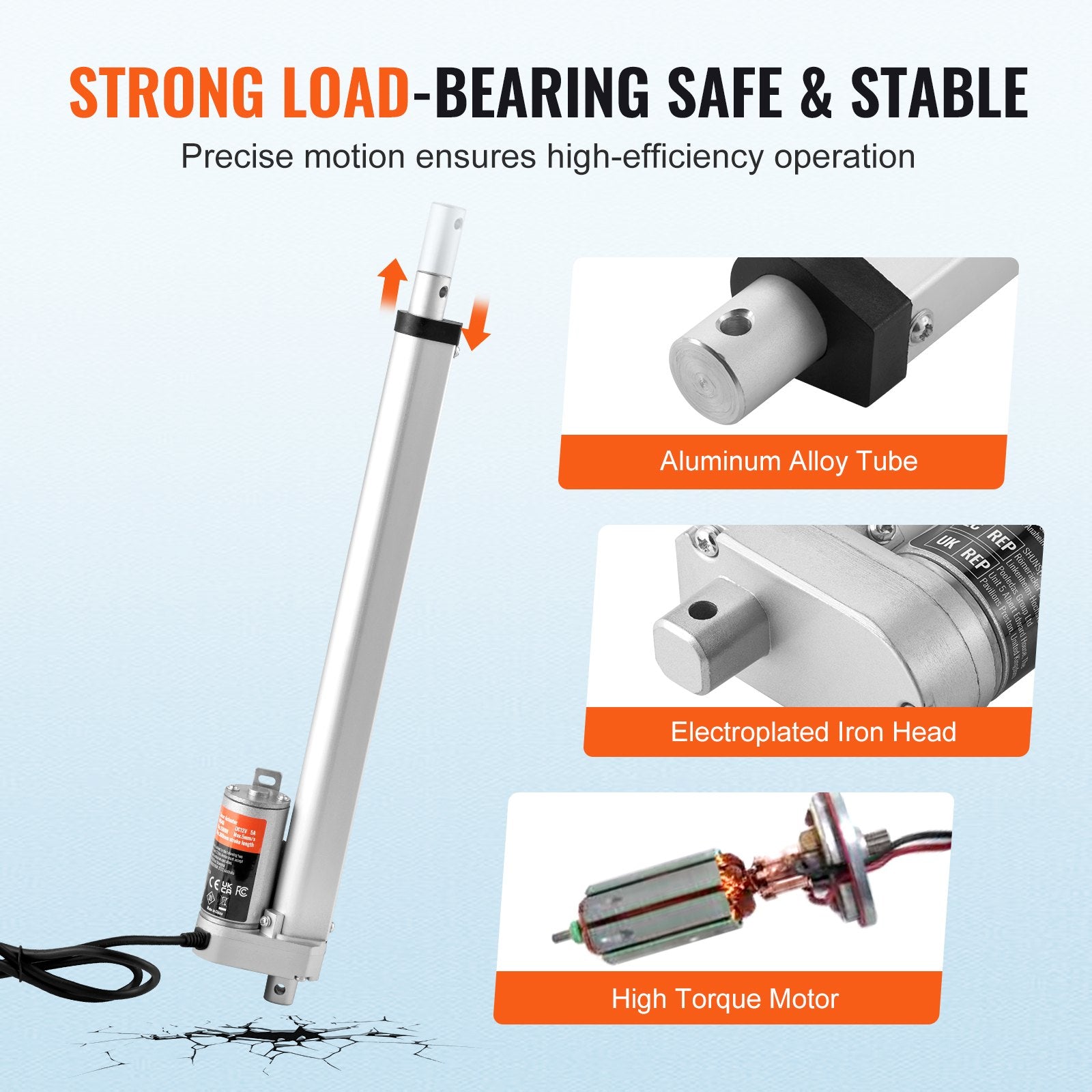 Linear Actuator 12V, 12 Inch High Speed 0.55"/s Linear Actuator, 220lbs/1000N Linear Motion Actuator with V952-CGXXZXQ12INC9PILMV9