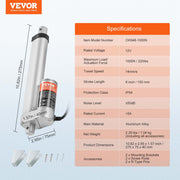 Linear Actuator 12V 6Inch 0.55"/s High Speed 220lbs/1000N IP54 Protection V952-CGXXZXQ6INCHMYUQYV9