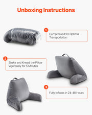 Reading Pillow Standard Size Bed Pillow with Shredded Memory Foam Washable V952-CGYDZSTANDARWEC2U001V0