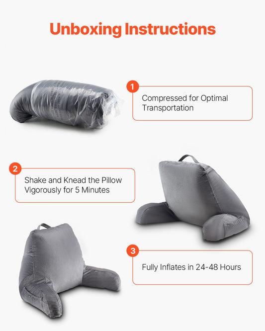Reading Pillow Standard Size Bed Pillow with Shredded Memory Foam Washable V952-CGYDZSTANDARWEC2U001V0