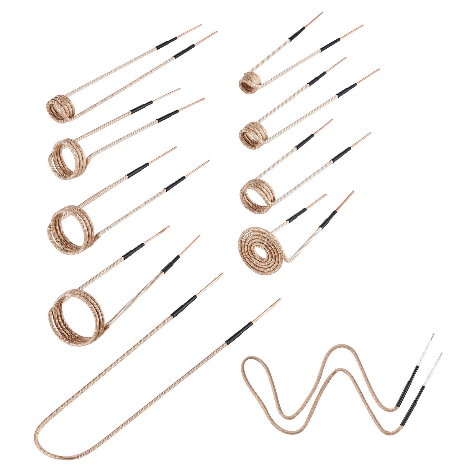 10Pcs Magnetic Induction Heater Coil, Inductor Heat Accessories, Mini Heater Coil Kit with Flexibility and V952-CGYJRQXQTJ10HY9QI001V0