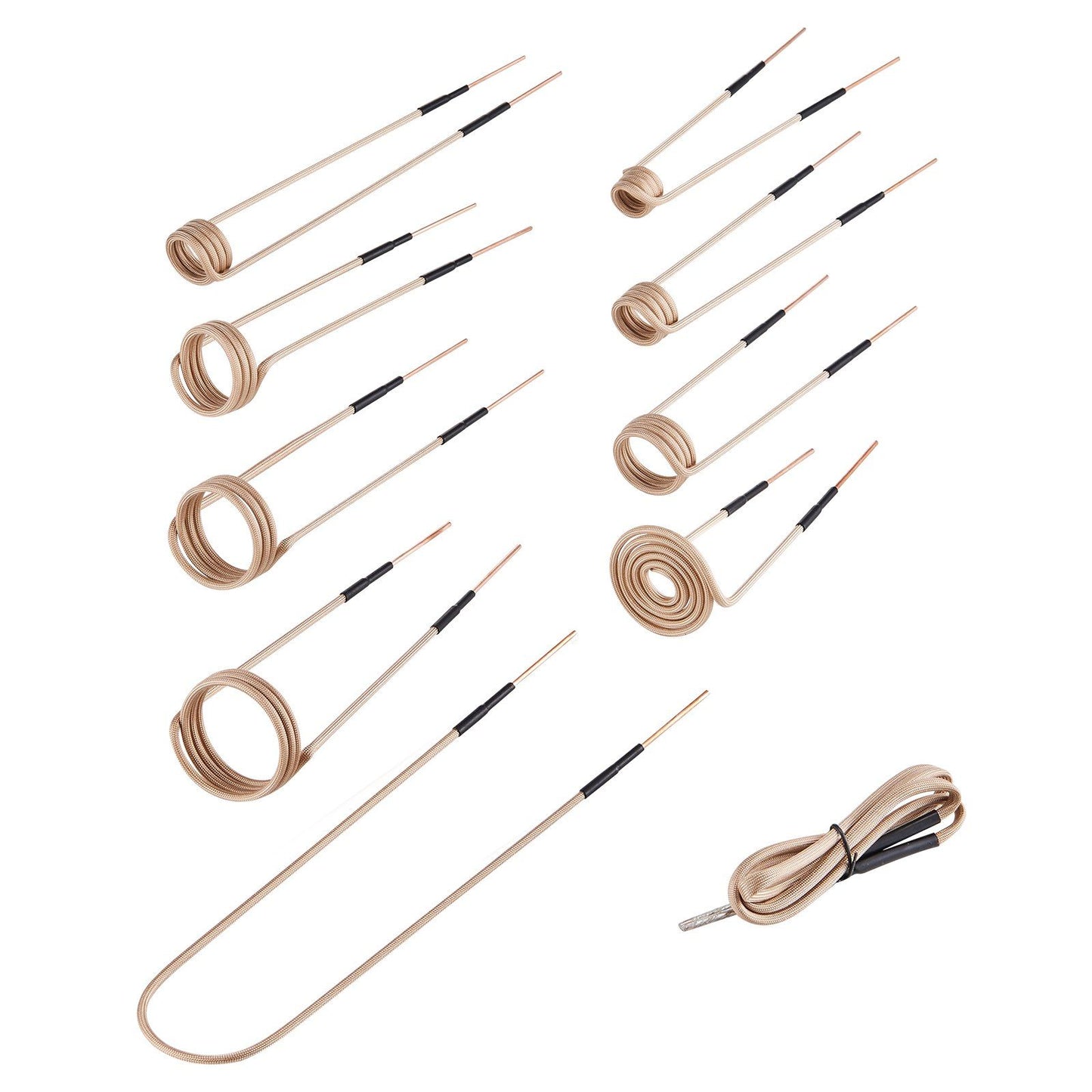 10Pcs Magnetic Induction Heater Coil, Inductor Heat Accessories, Mini Heater Coil Kit with Flexibility and V952-CGYJRQXQTJ10HY9QI001V0