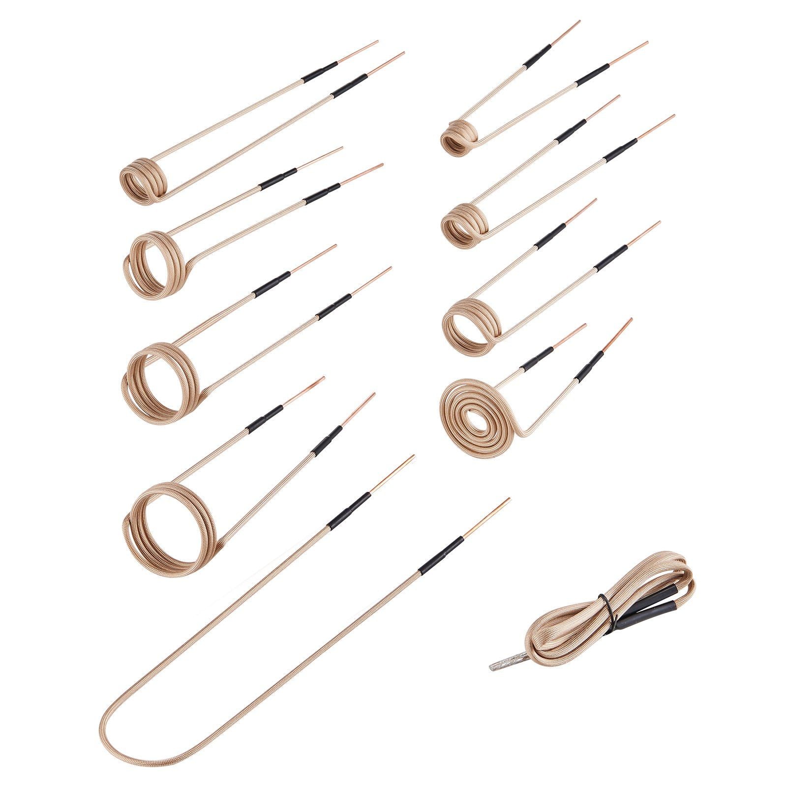 10Pcs Magnetic Induction Heater Coil, Inductor Heat Accessories, Mini Heater Coil Kit with Flexibility and V952-CGYJRQXQTJ10HY9QI001V0
