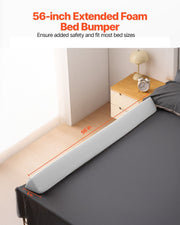 Toddlers Bed Bumper, 56-inch Non-Slip Bed Rail Bumper, High-Rebound Foam Bedrail Guard for Toddlers with V952-CHCQ1GZ56INC7H9IGV0