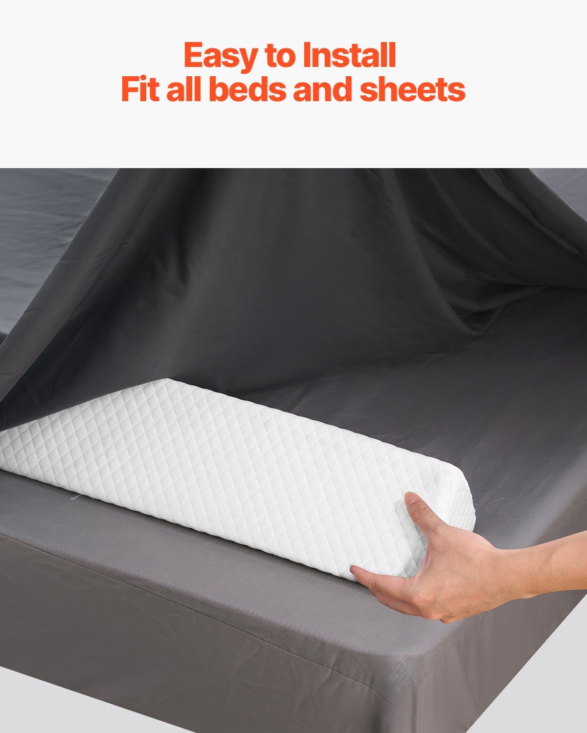 Toddlers Bed Bumper, 56-inch Non-Slip Bed Rail Bumper, High-Rebound Foam Bedrail Guard for Toddlers with V952-CHCQ1GZ56INC7H9IGV0
