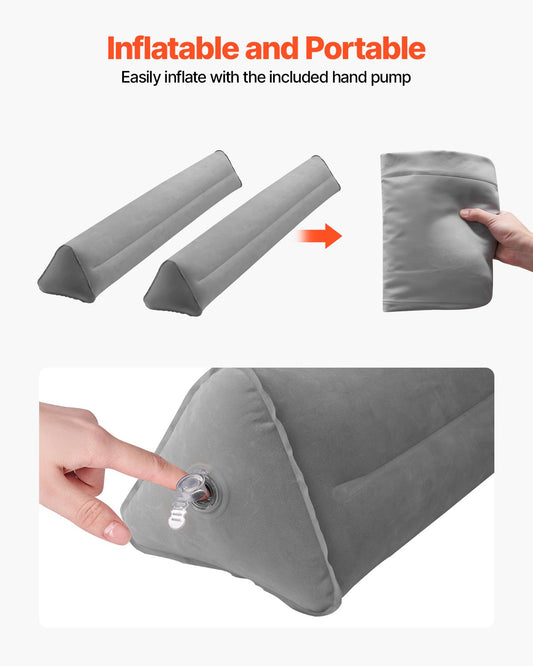 Bed Bumper for Toddlers, 47.4-inch Inflatable Bed Guard Rail with Hand Pump, Non-Slip Flocking Toddler V952-CHCQ2GZ48INC3YCQXV0