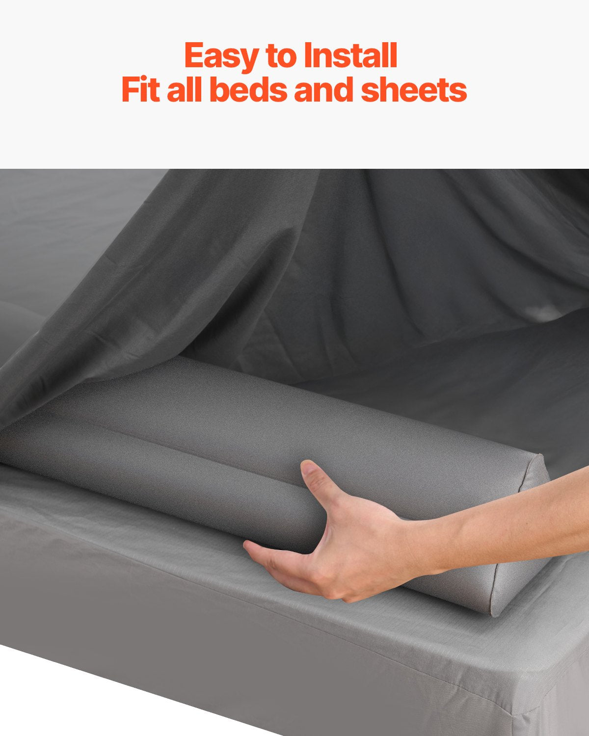 Bed Bumper for Toddlers, 47.4-inch Inflatable Bed Guard Rail with Hand Pump, Non-Slip Flocking Toddler V952-CHCQ2GZ48INC3YCQXV0