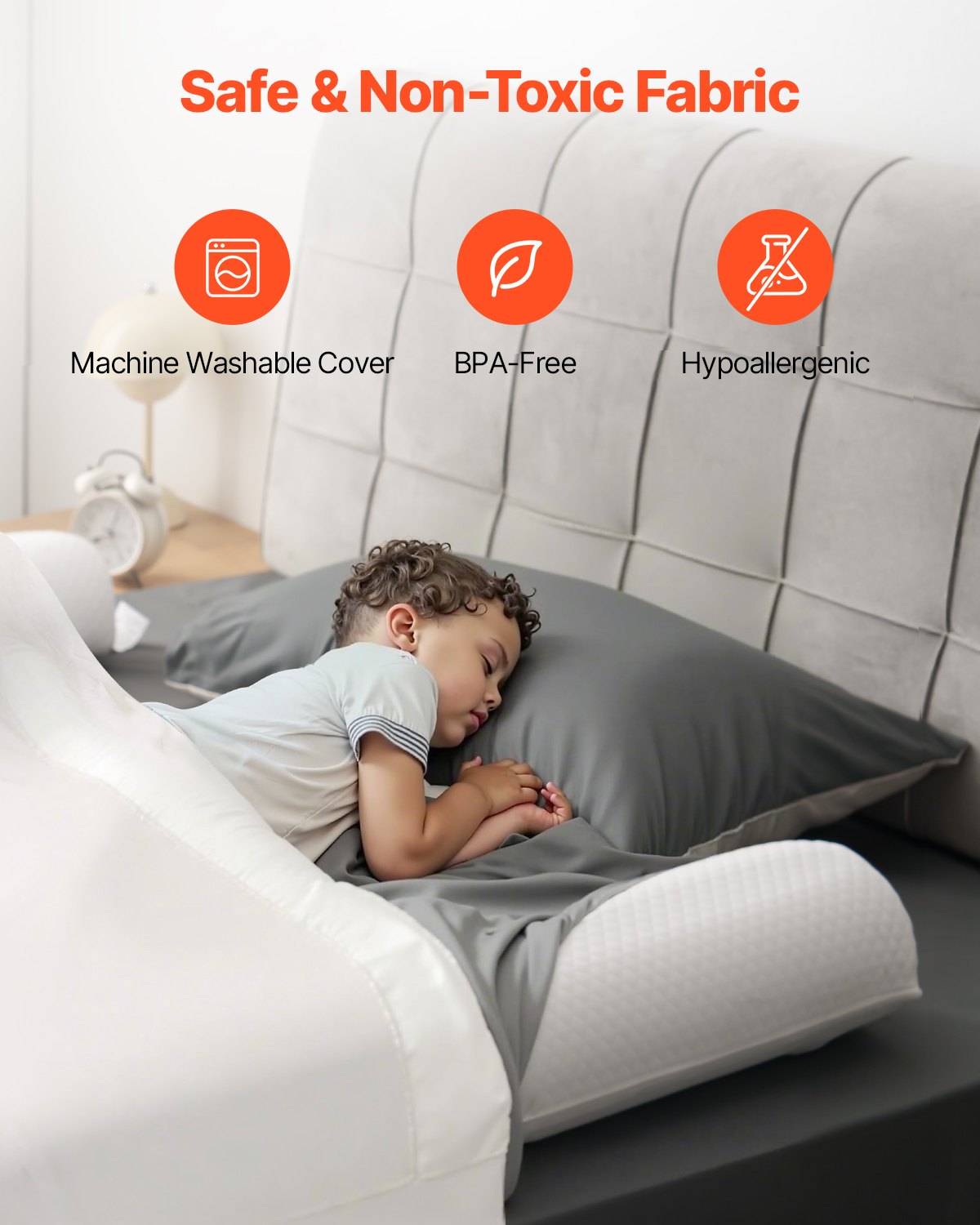 Bed Bumper for Toddlers, 52-inch Inflatable Bed Guard Rail with Safety Flap, 2-Pack Toddler Bedrail Bumpers V952-CHCQ2GZ52INC2L6C6V0