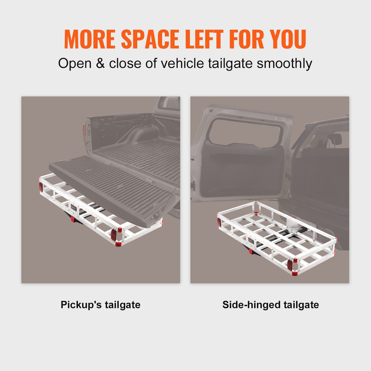 49.4 x 22.4 x 7.1 in Hitch Cargo Carrier, 500lb Capacity Trailer Hitch Mount Aluminum Cargo Basket, Luggage V952-CHXLK47206500F92QV0