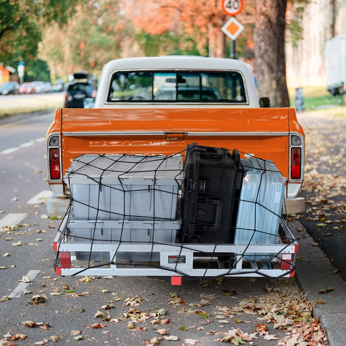 49.4 x 22.4 x 7.1 in Hitch Cargo Carrier, 500lb Capacity Trailer Hitch Mount Aluminum Cargo Basket, Luggage V952-CHXLK47206500F92QV0