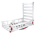 50 x 29.5 x 8.7 in Hitch Cargo Carrier, 500lb Capacity Trailer Hitch Mount Aluminum Cargo Basket with Folding V952-CHXLK47286500HPGUV0