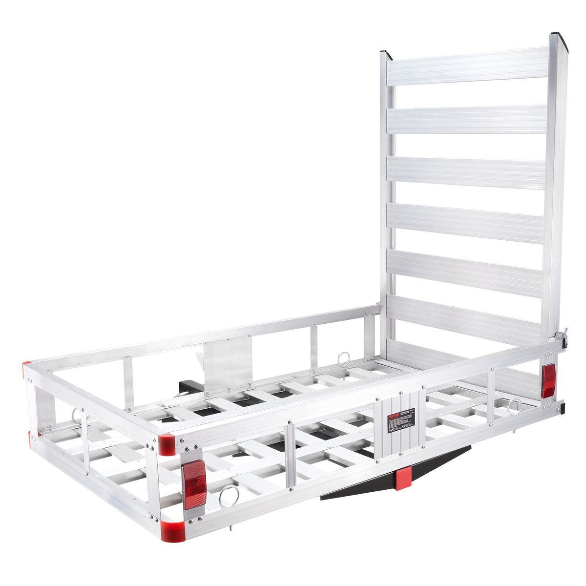 50 x 29.5 x 8.7 in Hitch Cargo Carrier, 500lb Capacity Trailer Hitch Mount Aluminum Cargo Basket with Folding V952-CHXLK47286500HPGUV0