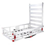 50 x 29.5 x 8.7 in Hitch Cargo Carrier, 500lb Capacity Trailer Hitch Mount Aluminum Cargo Basket with Folding V952-CHXLK47286500HPGUV0