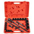 3/4 in Drive Impact Socket Set, 21 Pieces SAE 3/4 in to 2 in, 6 Point Cr-V Alloy Steel for Auto Repair, V952-CJ1CRV2134SAERCDUV0