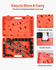 3/4 in Drive Impact Socket Set, 21 Pieces SAE 3/4 in to 2 in, 6 Point Cr-V Alloy Steel for Auto Repair, V952-CJ1CRV2134SAERCDUV0