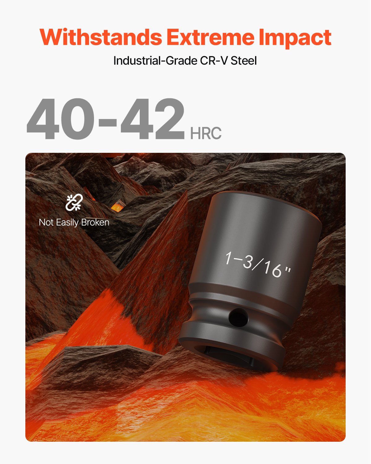 Impact Socket Set 3/4 Inches 27 Piece SAE 7/8 to 2 Inches and Metric 22 to 50 mm V952-CJ1CRV2634SAE5QQ6V0