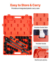 Impact Socket Set 3/4 Inches 27 Piece SAE 7/8 to 2 Inches and Metric 22 to 50 mm V952-CJ1CRV2634SAE5QQ6V0