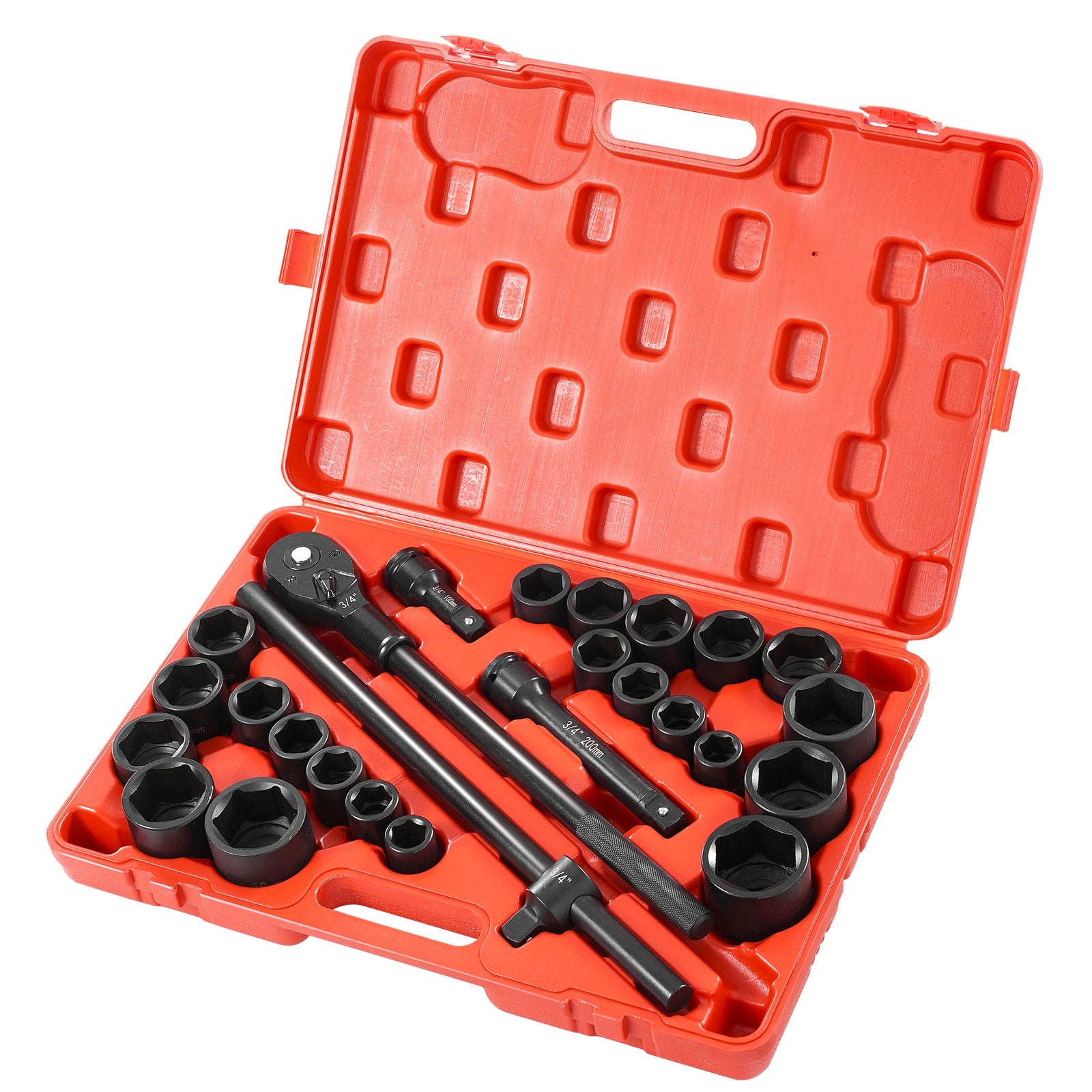 Impact Socket Set 3/4 Inches 27 Piece SAE 7/8 to 2 Inches and Metric 22 to 50 mm V952-CJ1CRV2634SAE5QQ6V0