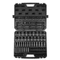 3/8" Drive Impact Socket Set, 90 Piece Socket Set SAE 1/4"-3/4" and Metric 6-19mm, 6 Point Cr-Mo Alloy Steel V952-CJ38SAECRMO90NGRCV0