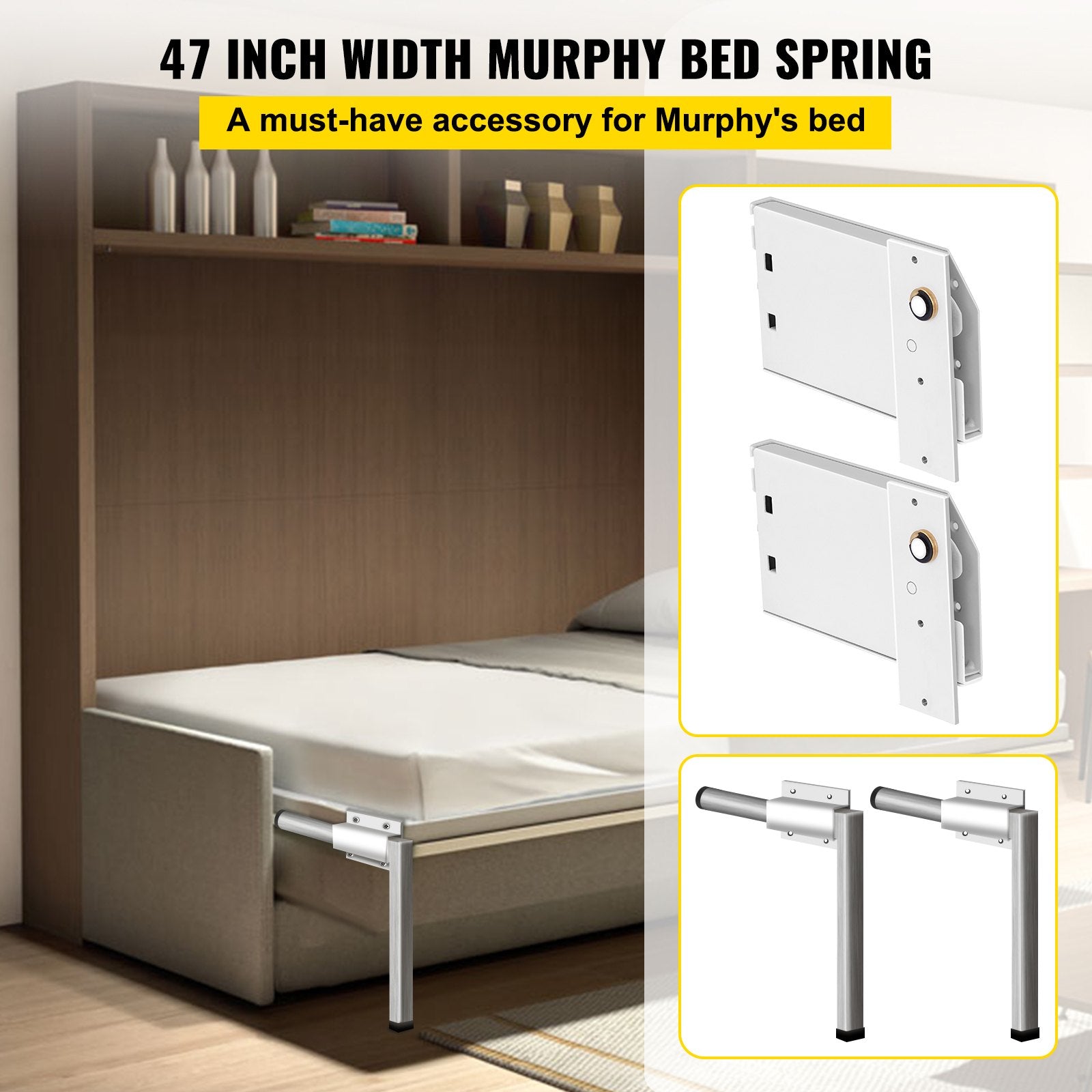 DIY Murphy Bed Springs Mechanism Hardware Kit Horizontal for Twin Size Bed V952-CJCFCJ00000000001V0