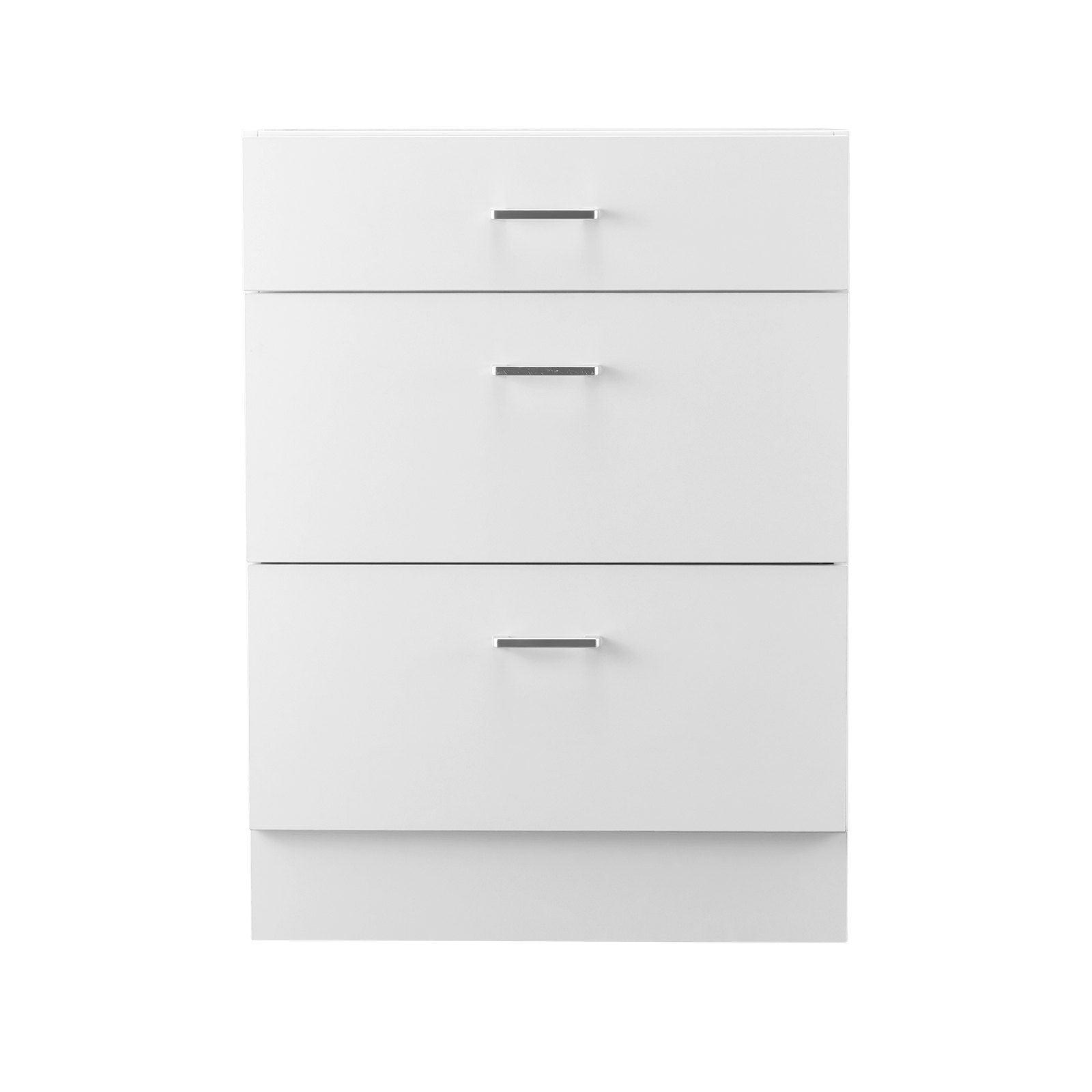 White Shaker Base Cabinet with 3 Drawers, 60 cm Unassembled Drawer Base Cabinet, 60 W x 48 D x 82 H Ready to V952-CJDJCJDJ3CW6PZGL7V0