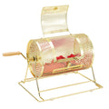 Raffle Drum, 11.6 x 7.48 inch Brass Plated Raffle Ticket Spinning Cage, Holds 2500 Tickets or 100 Ping Pong V952-CJGJS12YC0003G2KPV0