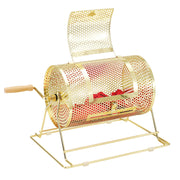 Raffle Drum, 11.6 x 7.48 inch Brass Plated Raffle Ticket Spinning Cage, Holds 2500 Tickets or 100 Ping Pong V952-CJGJS12YC0003G2KPV0