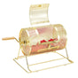 Raffle Drum, 11.6 x 7.48 inch Brass Plated Raffle Ticket Spinning Cage, Holds 2500 Tickets or 100 Ping Pong V952-CJGJS12YC0003G2KPV0