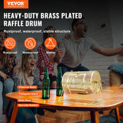 Raffle Drum, 11.6 x 7.48 inch Brass Plated Raffle Ticket Spinning Cage, Holds 2500 Tickets or 100 Ping Pong V952-CJGJS12YC0003G2KPV0