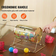 Raffle Drum, 11.6 x 7.48 inch Brass Plated Raffle Ticket Spinning Cage, Holds 2500 Tickets or 100 Ping Pong V952-CJGJS12YC0003G2KPV0