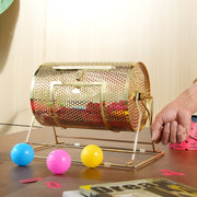 Raffle Drum, 11.6 x 7.48 inch Brass Plated Raffle Ticket Spinning Cage, Holds 2500 Tickets or 100 Ping Pong V952-CJGJS12YC0003G2KPV0