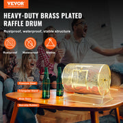 Raffle Drum, 16.1 x 12 inch Brass Plated Raffle Ticket Spinning Cage, Holds 5000 Tickets or 200 Ping Pong V952-CJGJS16YC000Z86CGV0