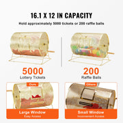 Raffle Drum, 16.1 x 12 inch Brass Plated Raffle Ticket Spinning Cage, Holds 5000 Tickets or 200 Ping Pong V952-CJGJS16YC000Z86CGV0