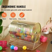 Raffle Drum, 16.1 x 12 inch Brass Plated Raffle Ticket Spinning Cage, Holds 5000 Tickets or 200 Ping Pong V952-CJGJS16YC000Z86CGV0
