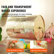 Raffle Drum, 16.1 x 12 inch Brass Plated Raffle Ticket Spinning Cage, Holds 5000 Tickets or 200 Ping Pong V952-CJGJS16YC000Z86CGV0