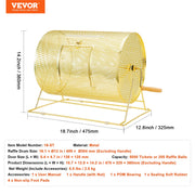 Raffle Drum, 16.1 x 12 inch Brass Plated Raffle Ticket Spinning Cage, Holds 5000 Tickets or 200 Ping Pong V952-CJGJS16YC000Z86CGV0