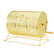 Raffle Drum, 16.1 x 12 inch Brass Plated Raffle Ticket Spinning Cage, Holds 5000 Tickets or 200 Ping Pong V952-CJGJS16YC000Z86CGV0