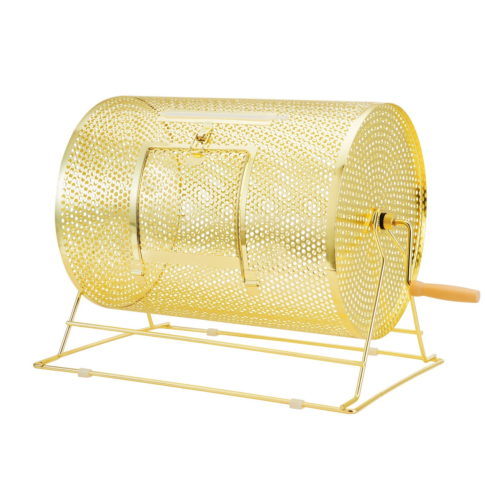Raffle Drum, 16.1 x 12 inch Brass Plated Raffle Ticket Spinning Cage, Holds 5000 Tickets or 200 Ping Pong V952-CJGJS16YC000Z86CGV0