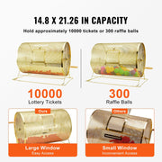 Raffle Drum, 14.8 x 21.26 inch Brass Plated Raffle Ticket Spinning Cage, Holds 10000 Tickets or 300 Ping Pong V952-CJGJS19YC000HNSYJV0