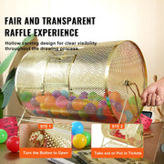 Raffle Drum, 14.8 x 21.26 inch Brass Plated Raffle Ticket Spinning Cage, Holds 10000 Tickets or 300 Ping Pong V952-CJGJS19YC000HNSYJV0