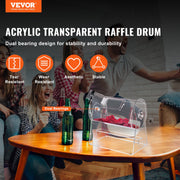 Acrylic Raffle Drum, Holds 2500 Tickets or 100 Raffle Balls, Professional Raffle Ticket Spinning Cage with 2 V952-CJGSL12YC0007VKLTV0