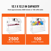Acrylic Raffle Drum, Holds 2500 Tickets or 100 Raffle Balls, Professional Raffle Ticket Spinning Cage with 2 V952-CJGSL12YC0007VKLTV0