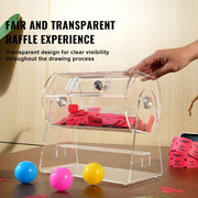 Acrylic Raffle Drum, Holds 2500 Tickets or 100 Raffle Balls, Professional Raffle Ticket Spinning Cage with 2 V952-CJGSL12YC0007VKLTV0