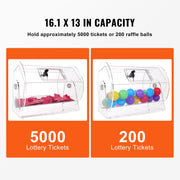 Acrylic Raffle Drum, Holds 5000 Tickets or 200 Raffle Balls, Professional Raffle Ticket Spinning Cage with 2 V952-CJGSL16YC000SJDVGV0