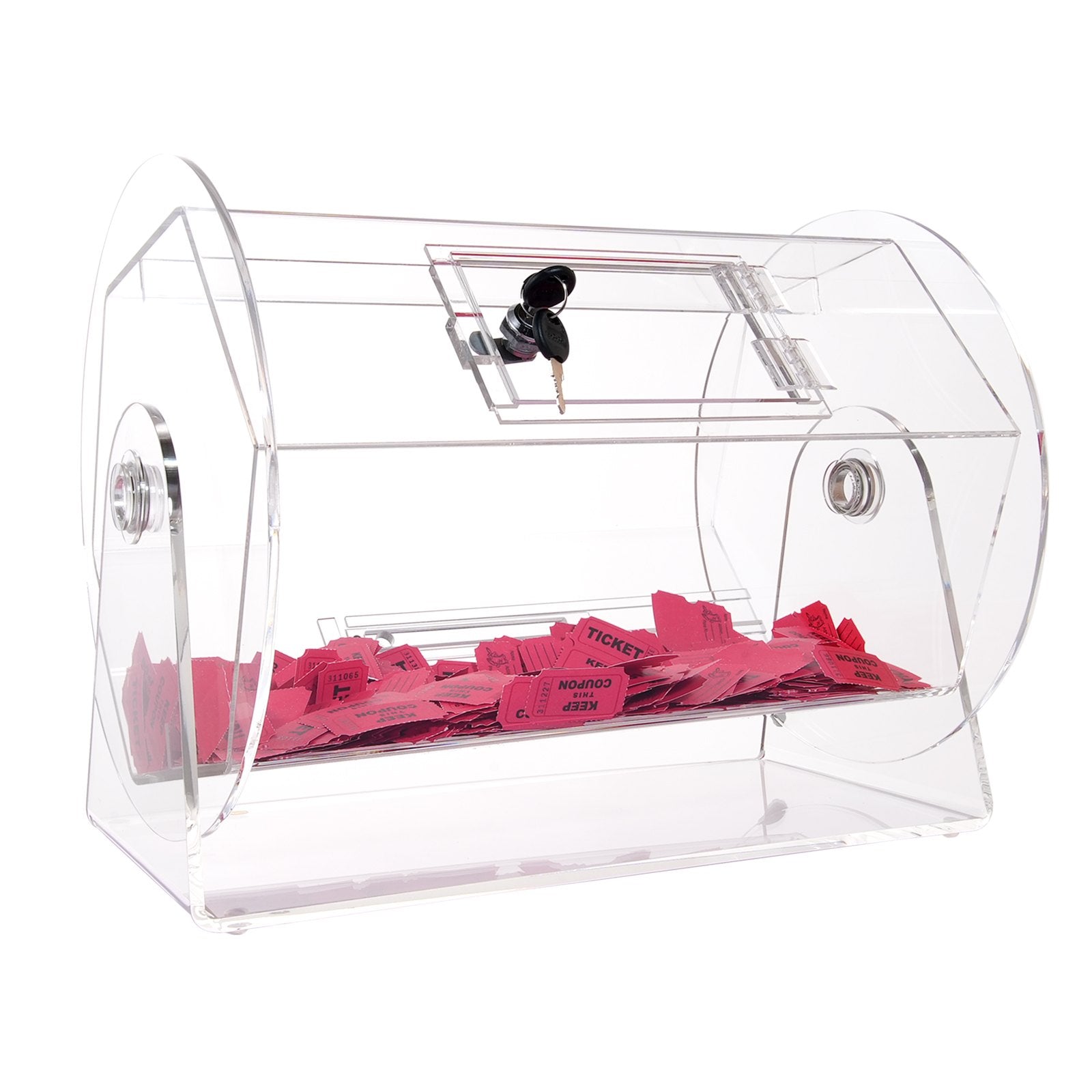 Acrylic Raffle Drum, Holds 5000 Tickets or 200 Raffle Balls, Professional Raffle Ticket Spinning Cage with 2 V952-CJGSL16YC000SJDVGV0