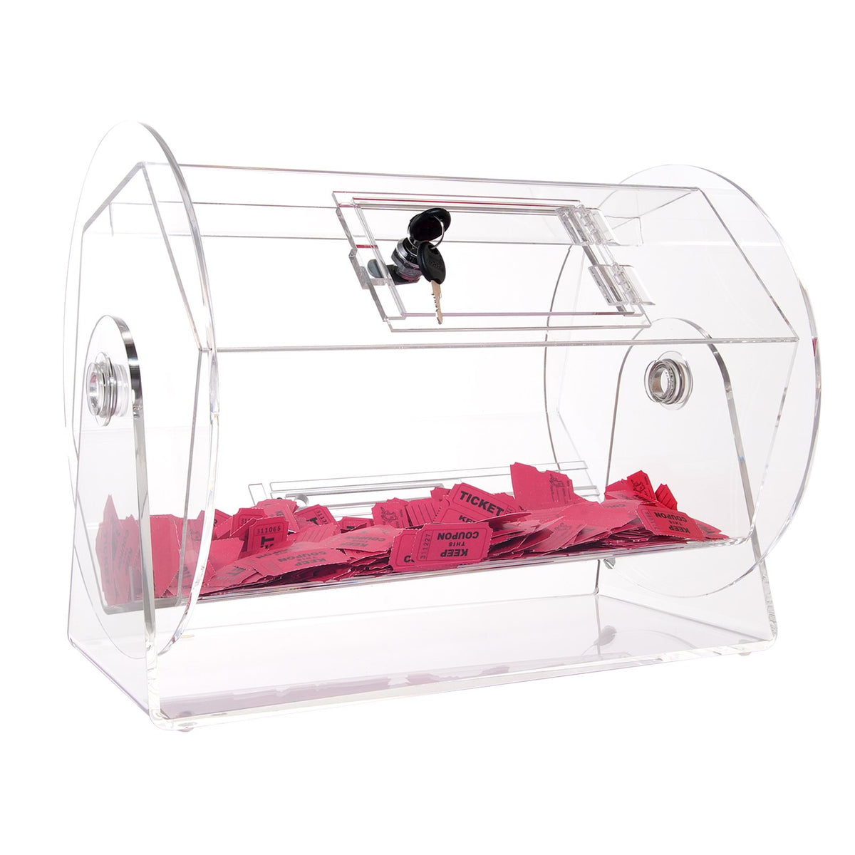 Acrylic Raffle Drum, Holds 5000 Tickets or 200 Raffle Balls, Professional Raffle Ticket Spinning Cage with 2 V952-CJGSL16YC000SJDVGV0
