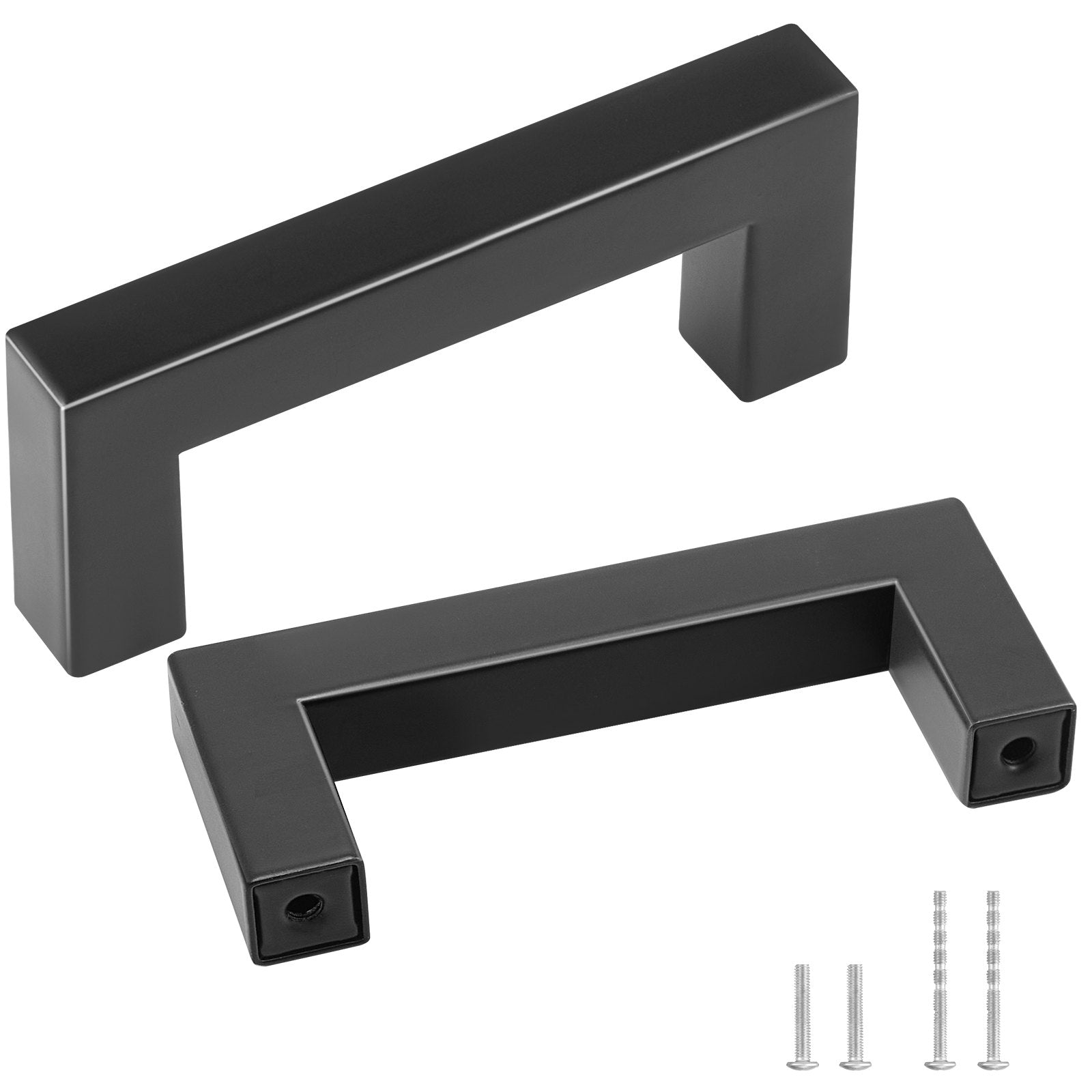 10 Pack Cabinet Pulls, 3in / 76mm Center to Center Slim Square Kitchen Cabinet Drawer, Stainless Steel Modern V952-CJLSBXGPS10PELQO0V0