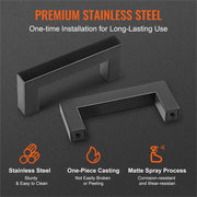 10 Pack Cabinet Pulls, 3in / 76mm Center to Center Slim Square Kitchen Cabinet Drawer, Stainless Steel Modern V952-CJLSBXGPS10PELQO0V0