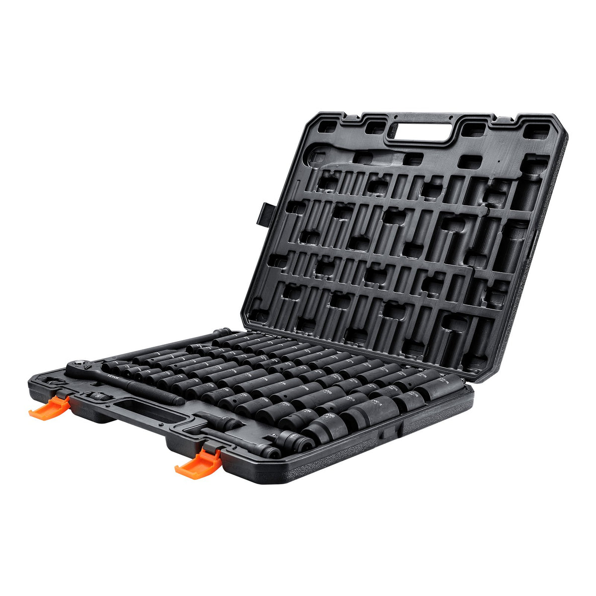 1/2" Drive Impact Socket Set, 65 Piece Socket Set SAE 3/8" to 1-1/4" and Metric 10-24mm, 6 Point Cr-V Alloy V952-CJT12SAECRV65DDRDV0
