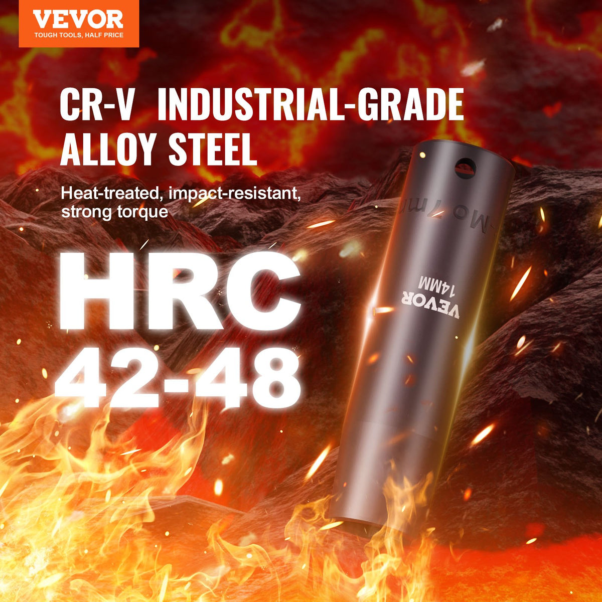 3/8" Drive Impact Socket Set, 48 Piece Socket Set SAE (5/16" -3/4") & Metric (8-22mm)6 Point Cr-V Drive V952-CJT38SAECRV48ZGF4V0